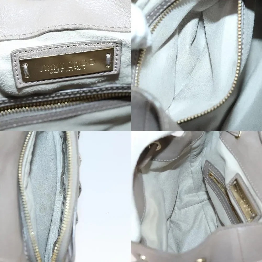 Jimmy Choo Leather Studs Backpack Beige